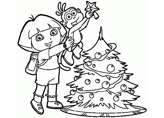 691x495 Dora Christmas Coloring Pages Wonderful Dora The Explorer
