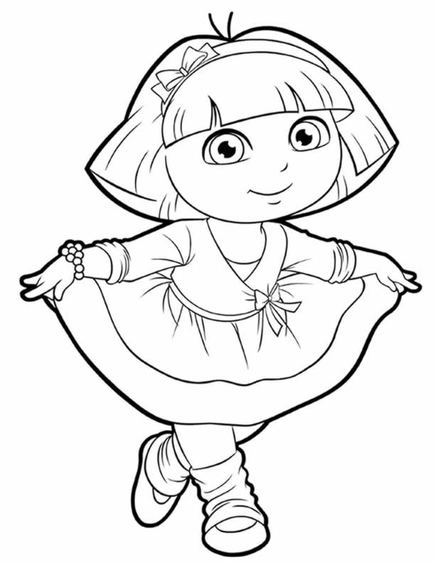 612x792 Pictures Of Dora To Color Charming Dora Coloring Pages