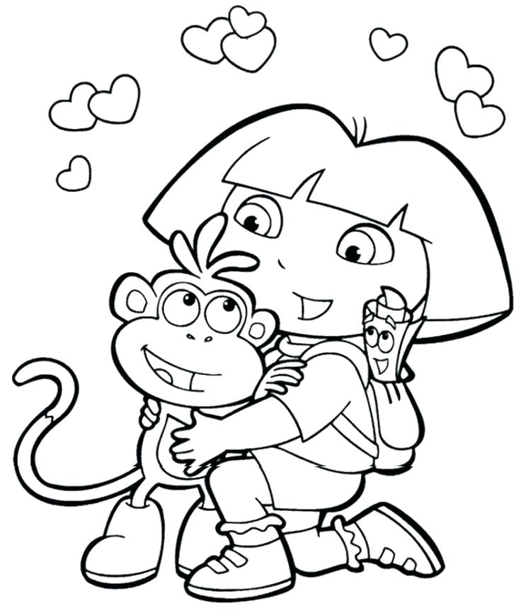 736x865 Free Dora Coloring Pages Coloring Pages The Explorer As Printable