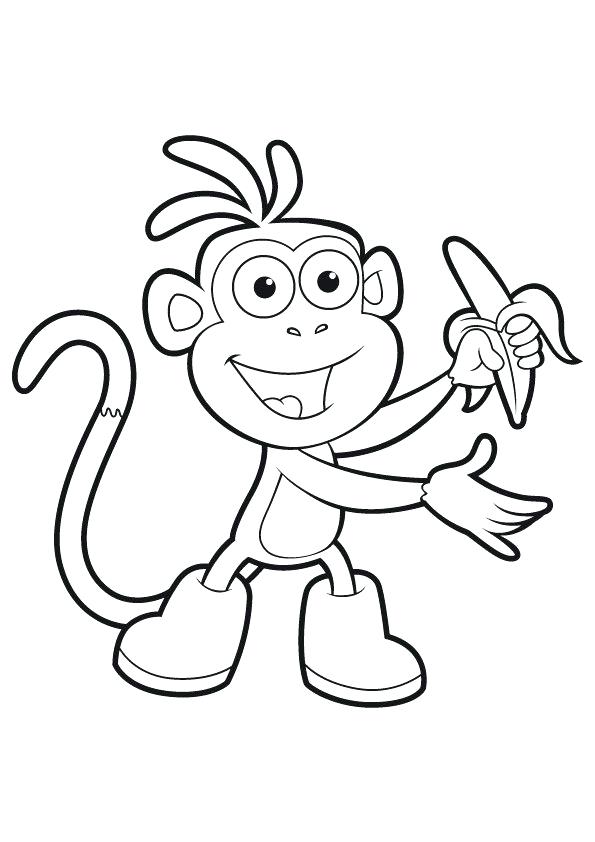 595x842 Dora And Boots Halloween Coloring Pages The Explorer Banana Peel