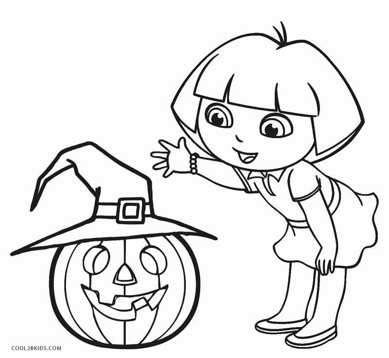 800x736 Dora Halloween Coloring Pages Free Printable Dora Coloring Pages