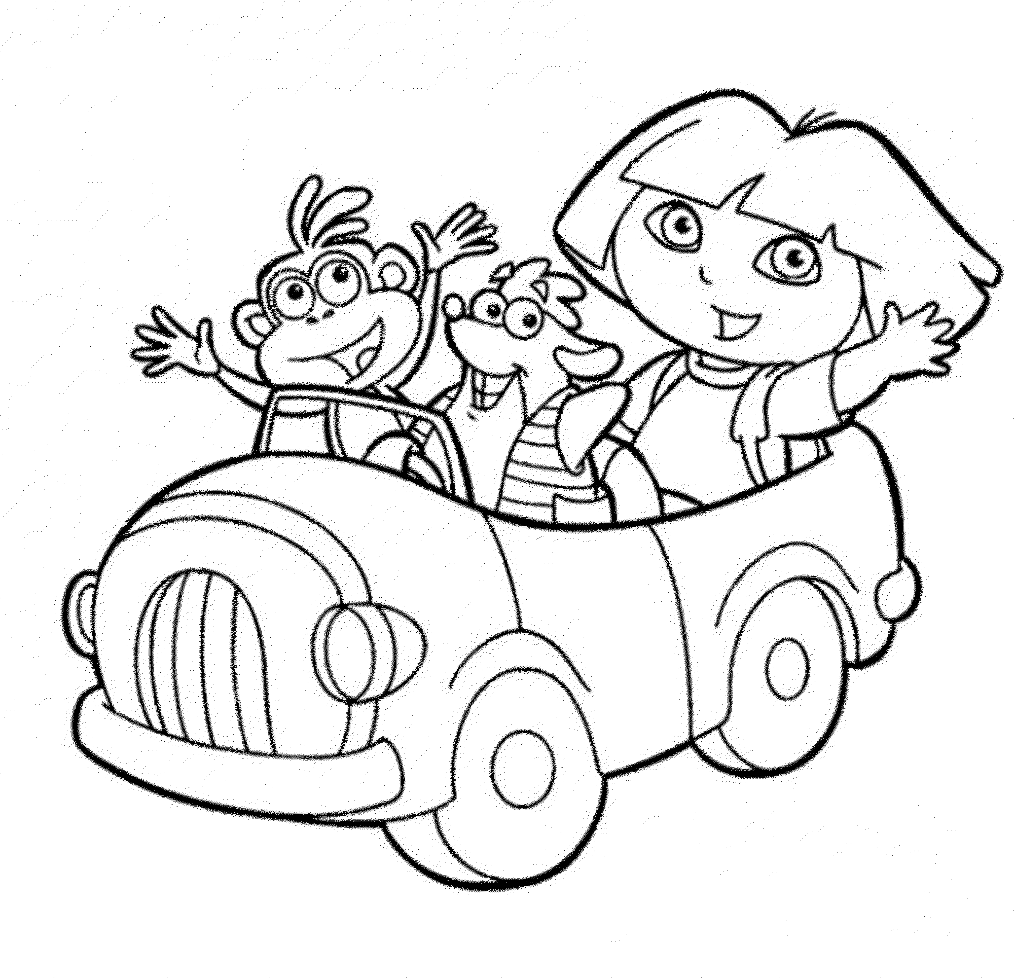 2000x1929 Dora The Explorer Coloring Pages Print Car Printable Kids