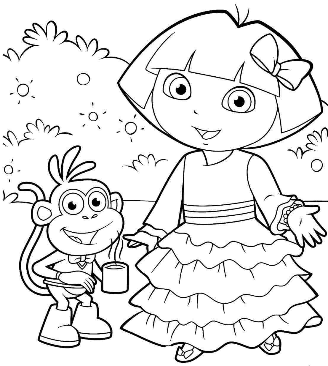 1107x1232 Dora Coloring Pages Elegant Free Printable Dora Coloring Pages