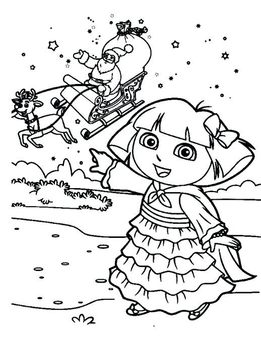 518x680 Dora Christmas Coloring Pages Coloring Pages Printable Dora