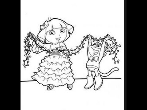 480x360 Dora The Explorer Christmas Coloring Pages