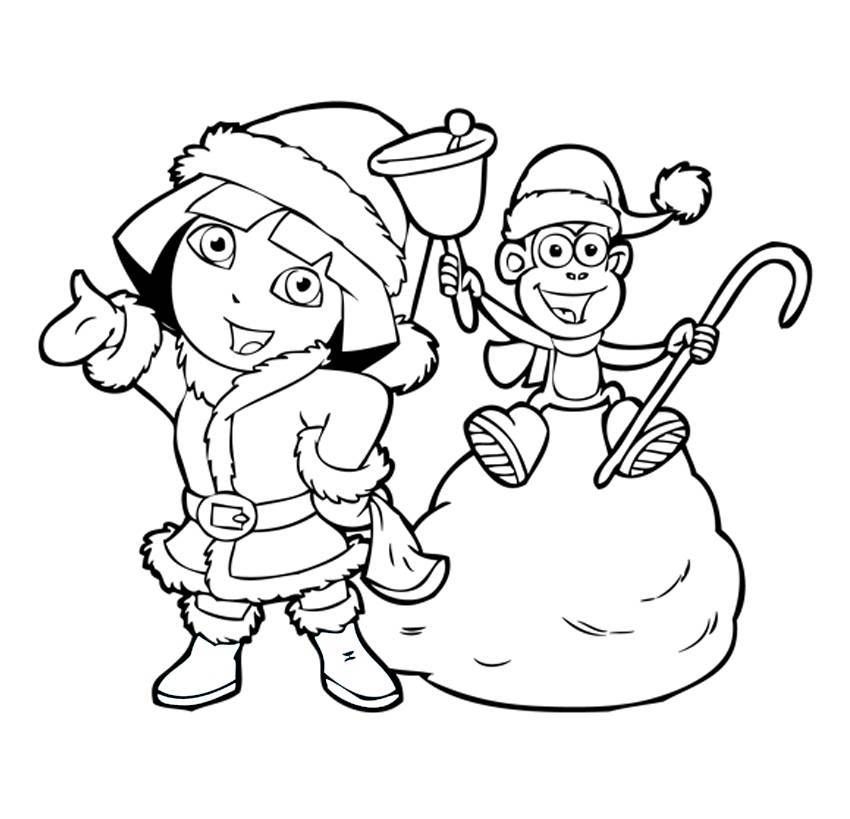 850x819 Dora The Explorer Christmas Coloring Pages Coloring Pages