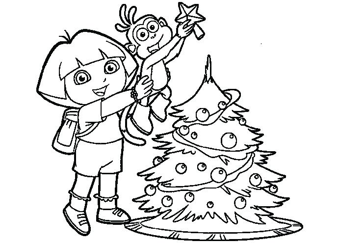 691x495 Dora The Explorer Christmas Printable Coloring Pages