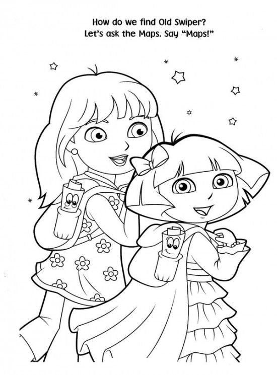 550x745 Free Printable Dora Christmas Coloring Pages Picture