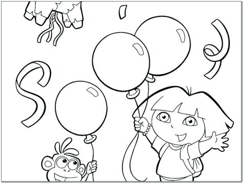 474x357 Dora Birthday Coloring Pages Happy Birthday Coloring Pages Free