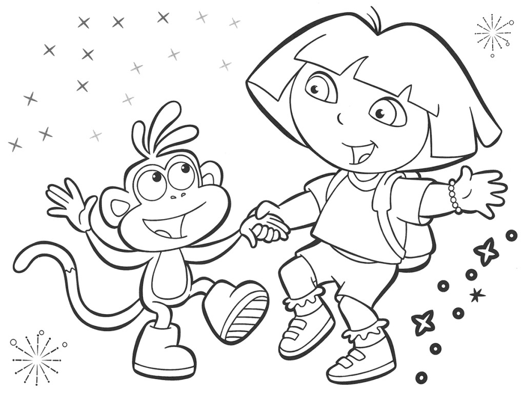 1024x770 Sensational Ideas Dora The Explorer Coloring Pages To Print