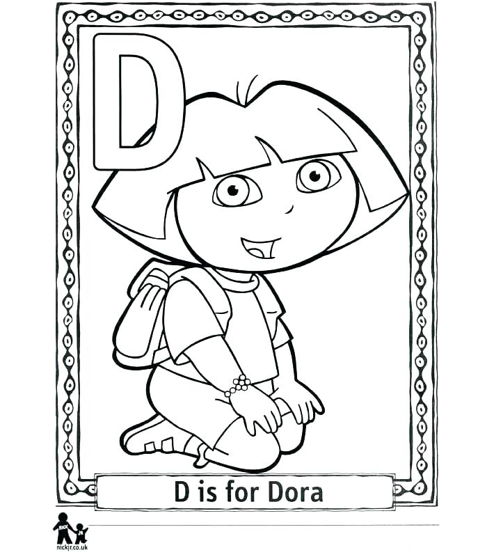 700x800 Dora The Explorer Colouring In Color Pages The Explorer Coloring