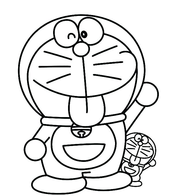 600x678 Doraemon Coloring Pages With Little Twins Of Him Coloring Pages