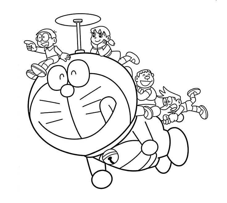 736x660 Doraemon Colouring Book Helicopter Coloring Pages For Kids