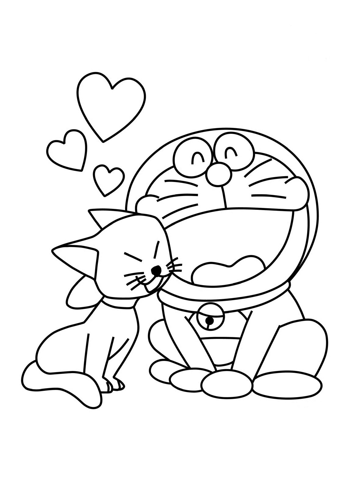 1144x1618 Doraemon In Love Coloring Page Boys Pages Of Kidscoloringpage