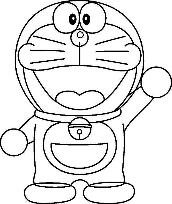 600x711 Say Hi To Doraemon Coloring Pages