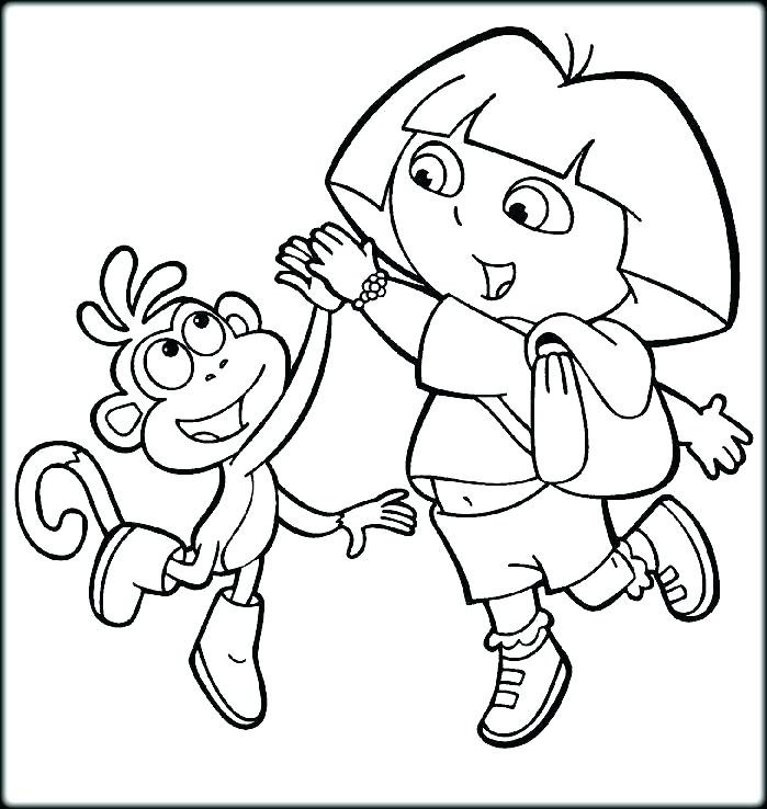 699x738 Coloring Pages Dora Coloring Pages And Boots Coloring Pages