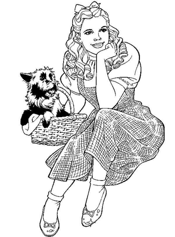 600x814 Amazing Decoration Wizard Of Oz Coloring Pages Dorothy And Her Pet