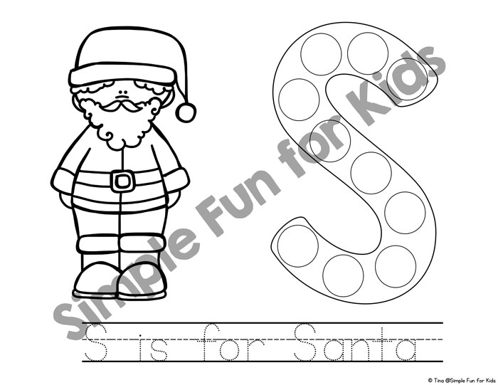 700x541 Day S Is For Santa Dot Marker Coloring Pages