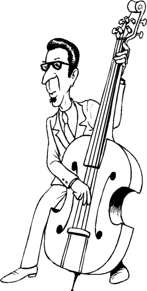 300x592 Bass Player In Glasses Coloring Page