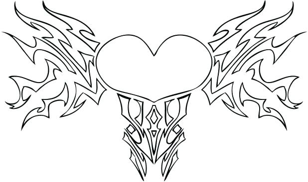 618x366 Double Heart Coloring Pages Fantastic Printable Hearts Coloring