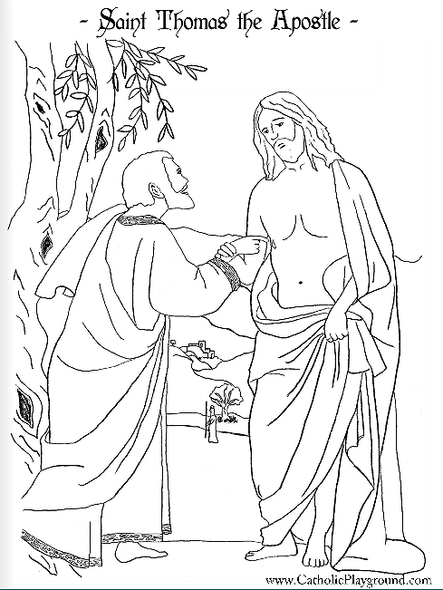 489x651 Saint Thomas The Apostle Coloring Page July Catholic Playground