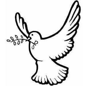 300x300 Flying Dove Coloring Page