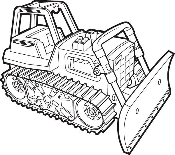 600x533 Simple Bulldozer Coloring A Working Page