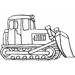 300x300 Standing Bulldozer Coloring Page