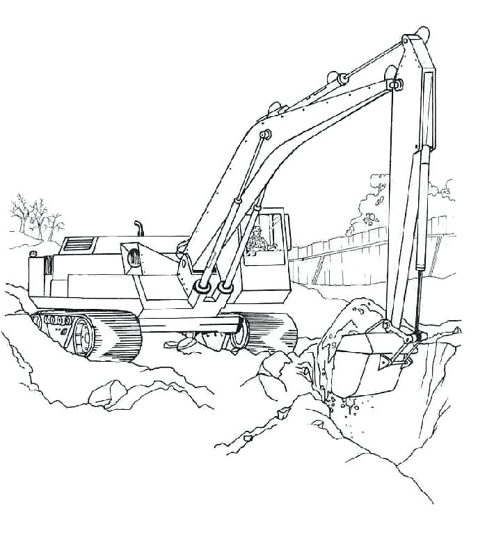 687x766 Bulldozer Coloring Backhoe And Bulldozer Colouring Pages Page