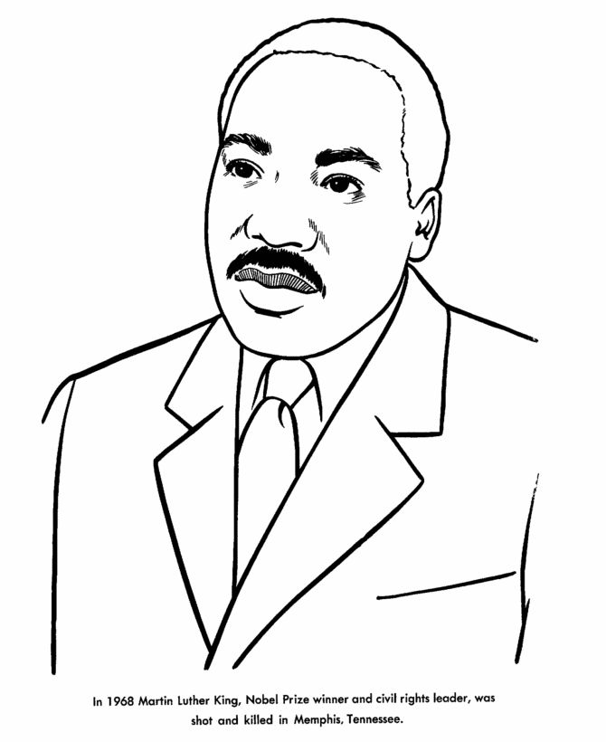 670x820 Martin Luther King Jr Coloring Page From Usa Printables
