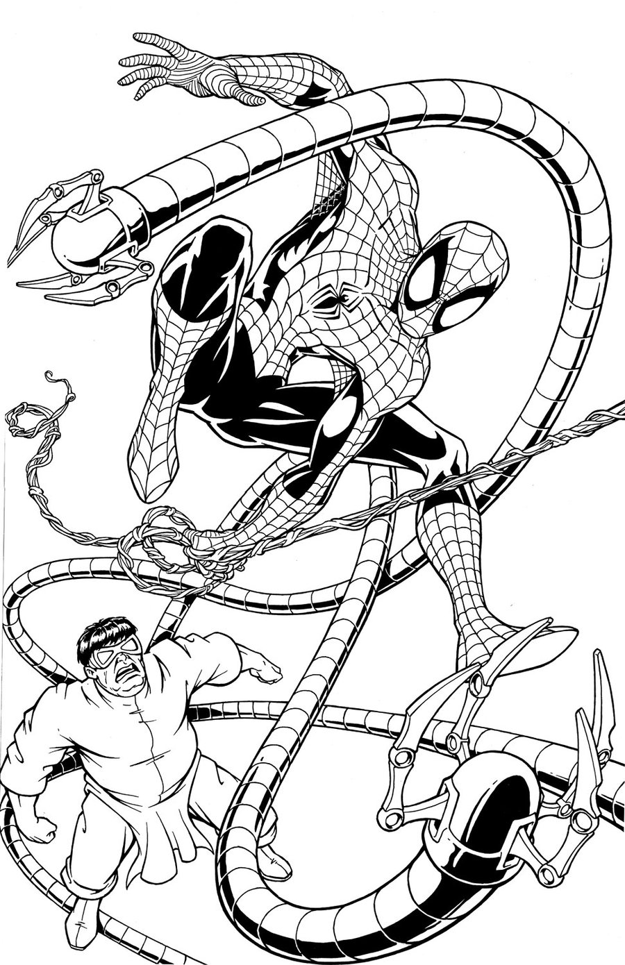 900x1390 Spider Man Vs Doctor Octopus Coloring Pages