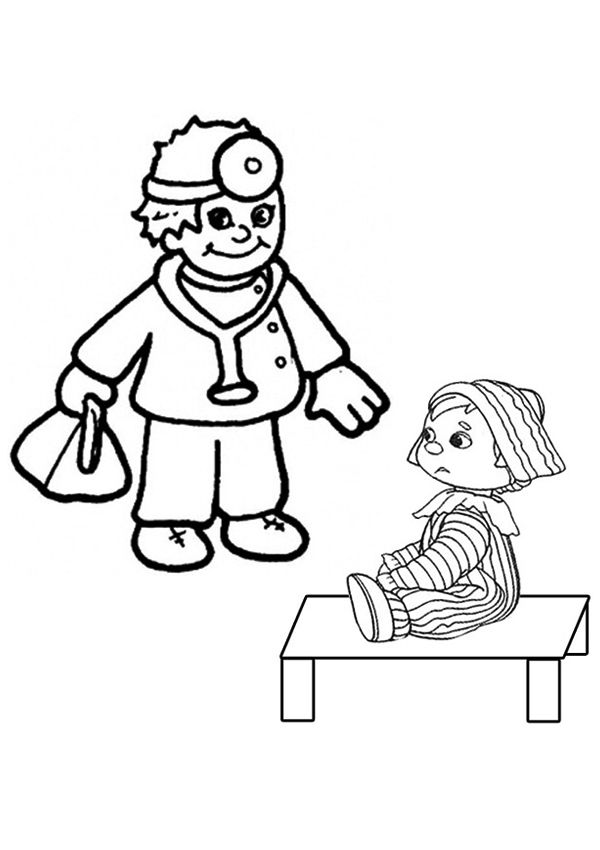 600x850 Free Online Doctor And Child Colouring Page