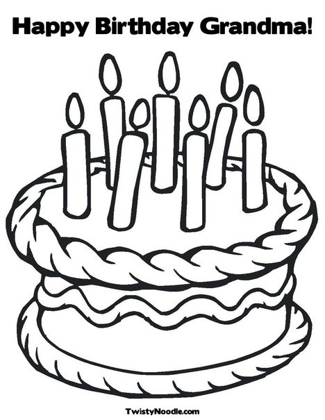 468x605 Happy Birthday Grandma Coloring Page From Kids