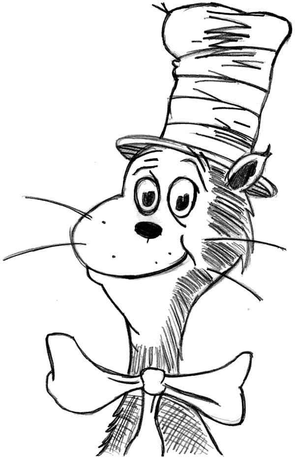 600x930 Drawing Dr Seuss The Cat In The Hat Coloring Page Color Luna