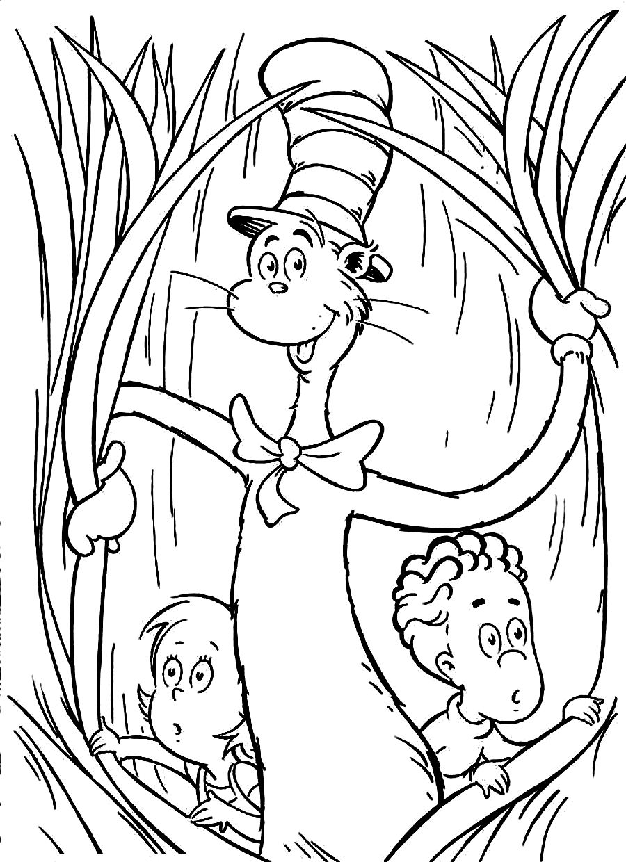 900x1240 Unique Cat And The Hat Coloring Page Celebrate Dr Seuss Image