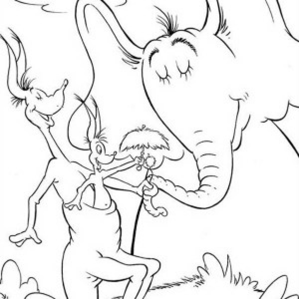 1024x1024 Wonderful Dr Seuss Coloring Pages Horton Hears