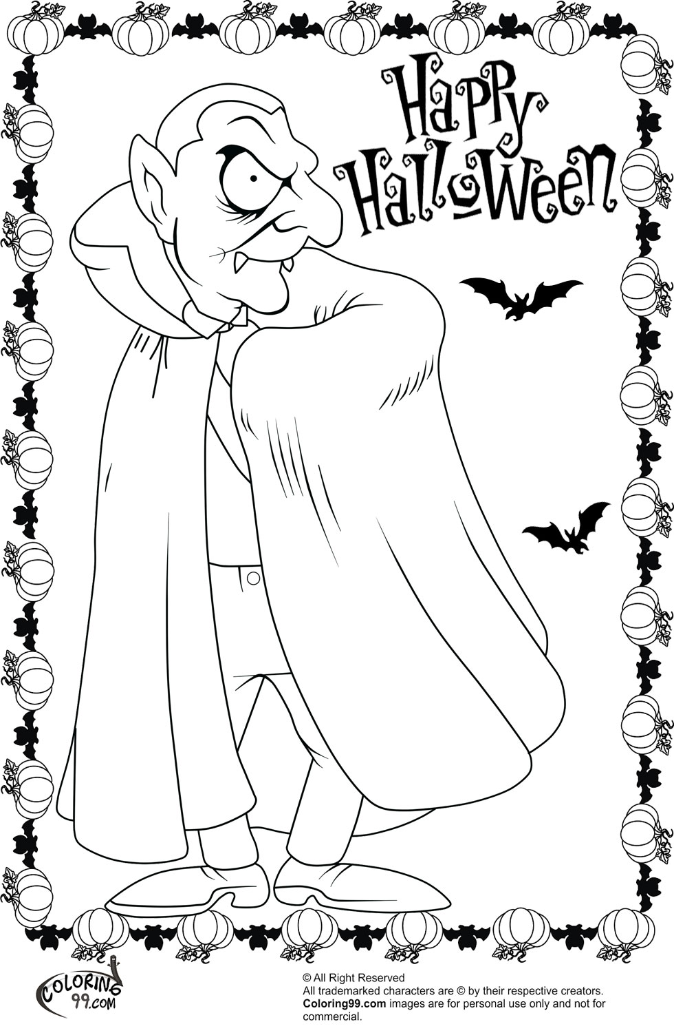 980x1500 Halloween Dracula Coloring Pages Team Colors