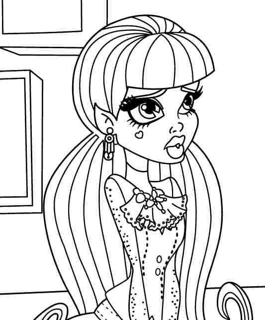533x644 Monster High Coloring Pages Draculaura How To Print Cartoon