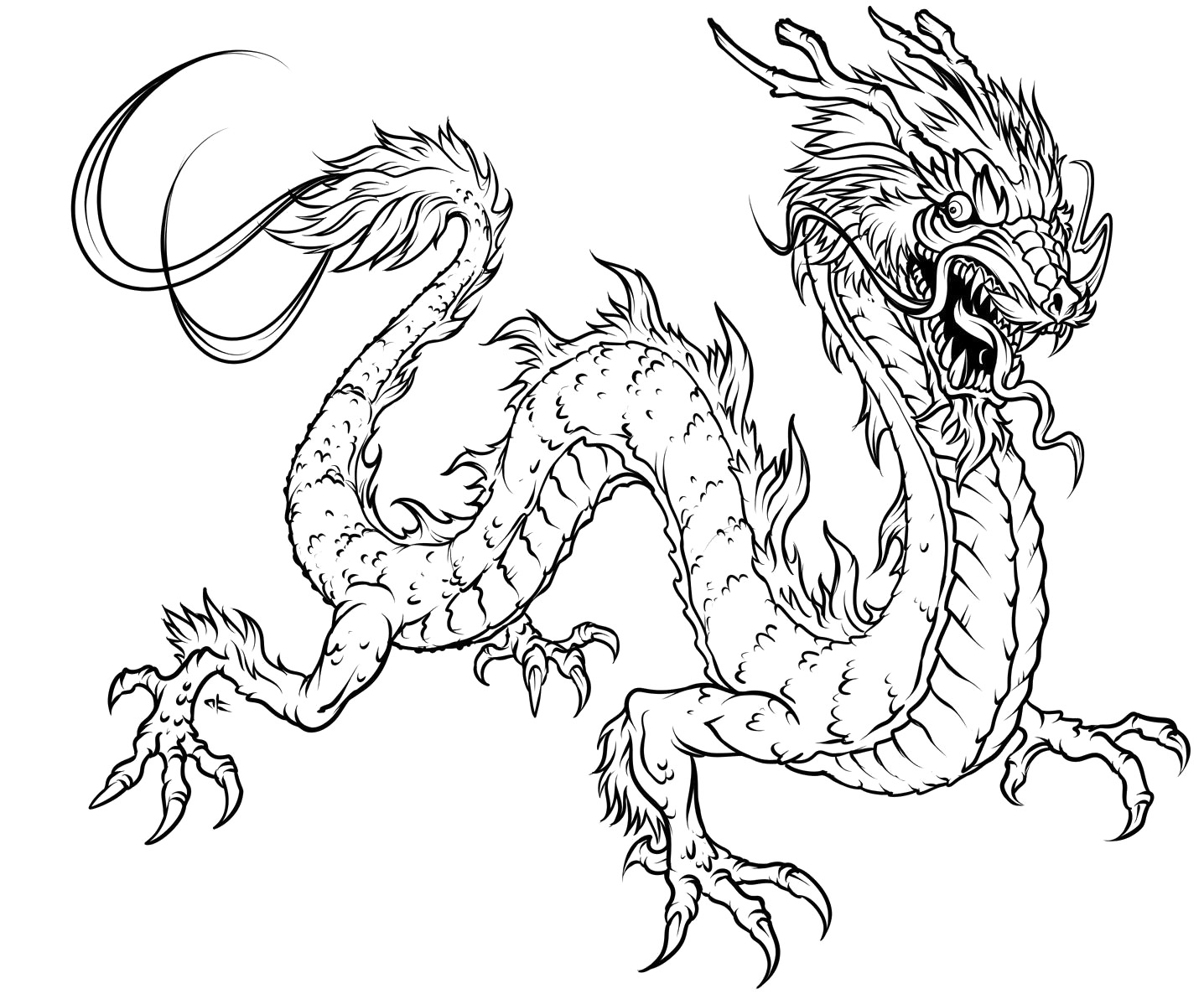 1436x1192 Best Dragon Coloring Pages For Adults To Download Free