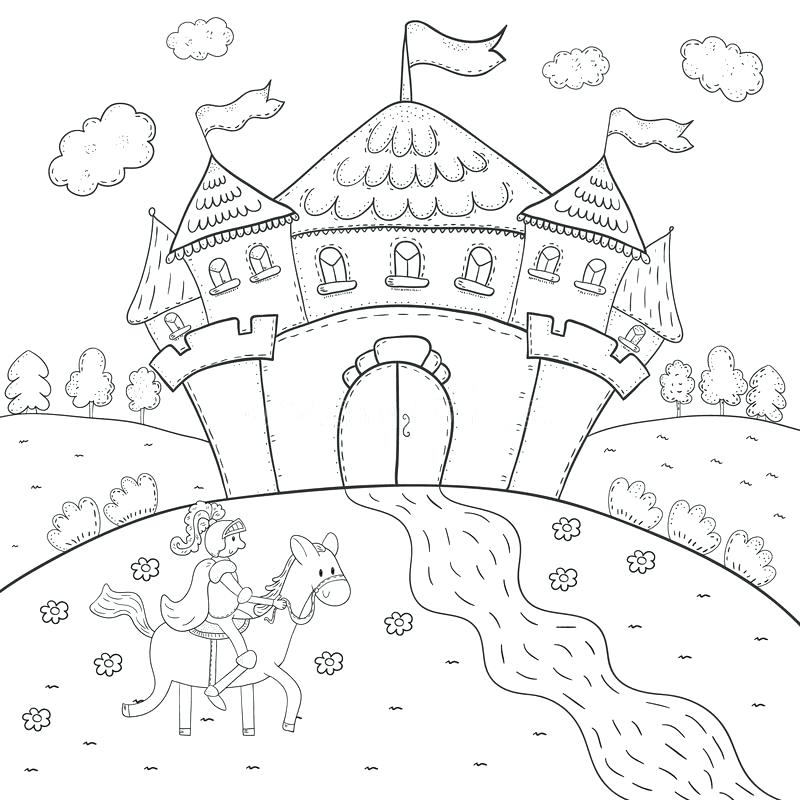 800x800 Castles To Color Dragons And Castle Coloring Page Printable