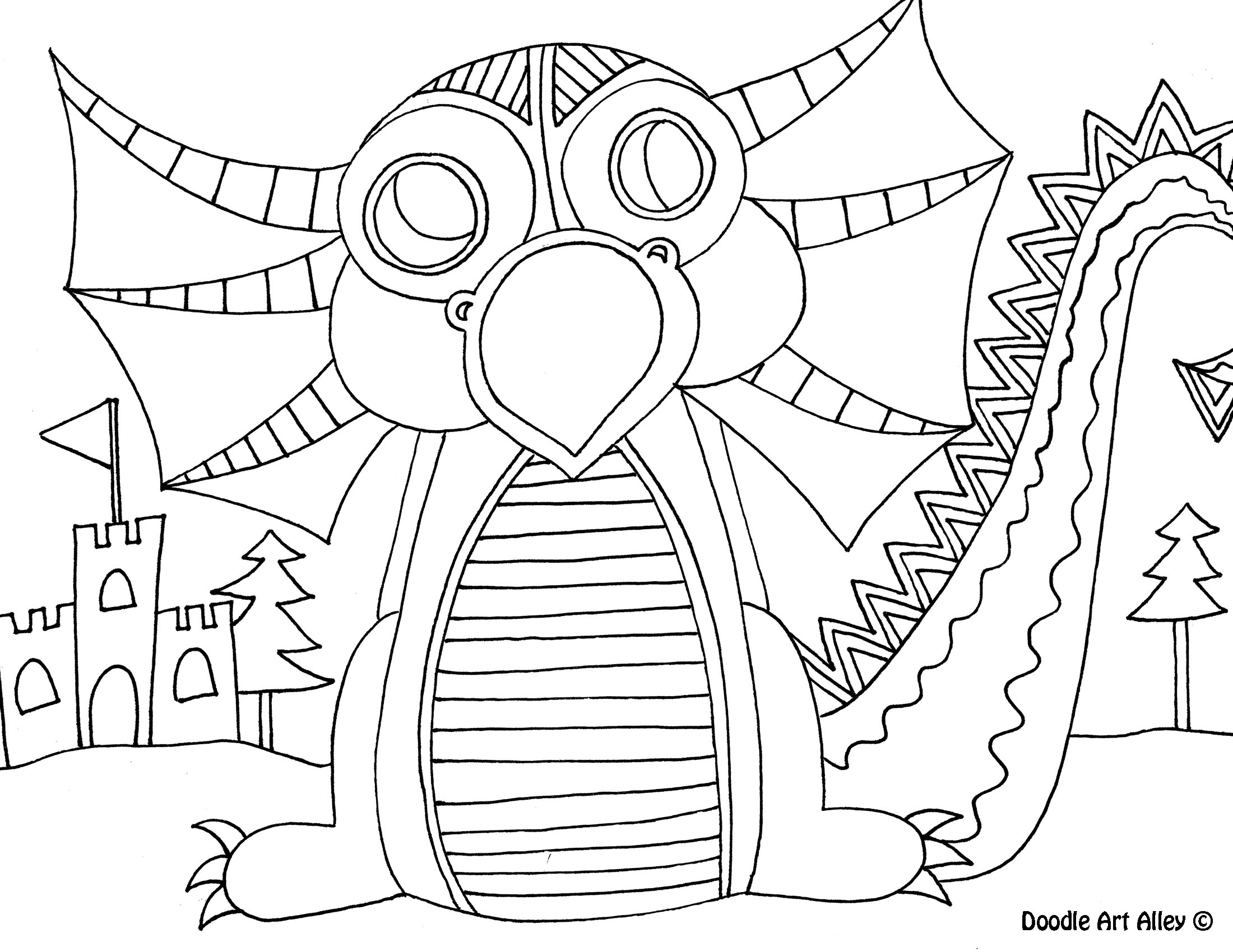 2200x1700 Dragon Coloring Pages