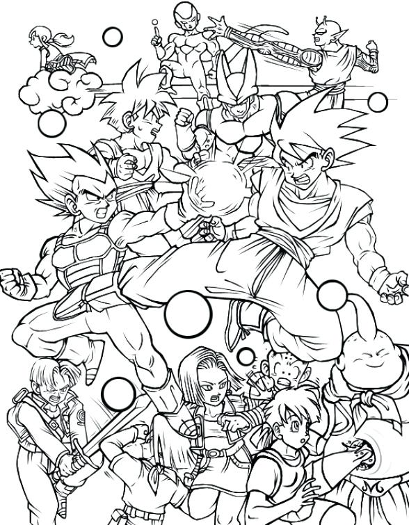 588x755 Free Dragon Ball Z Coloring Pages All Characters In Dragon Ball Z