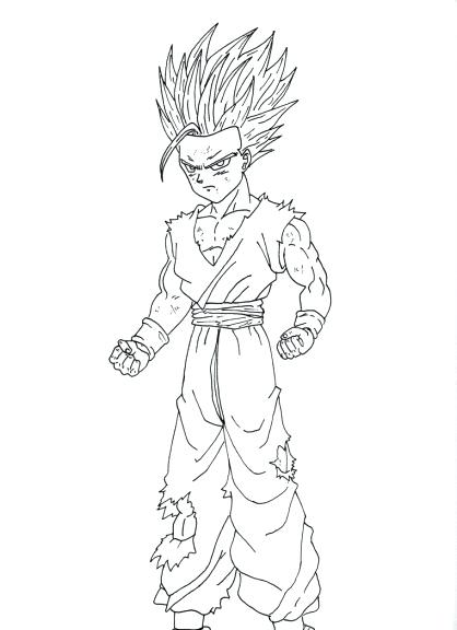418x576 Gohan And Goku Coloring Pages Coloriage Dragon Ball Z Sangohan