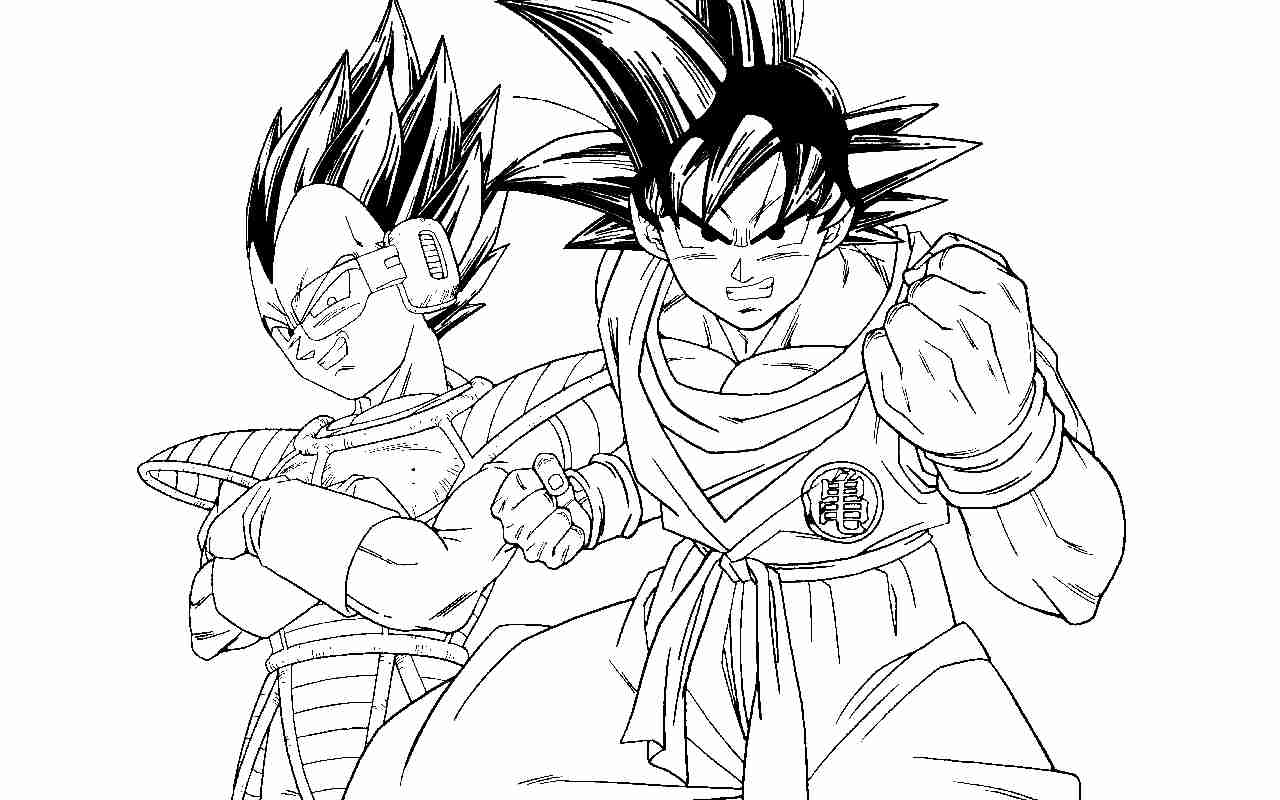 1280x800 Dragon Ball Z Coloring Pages Vegeta And Goku Many Interesting