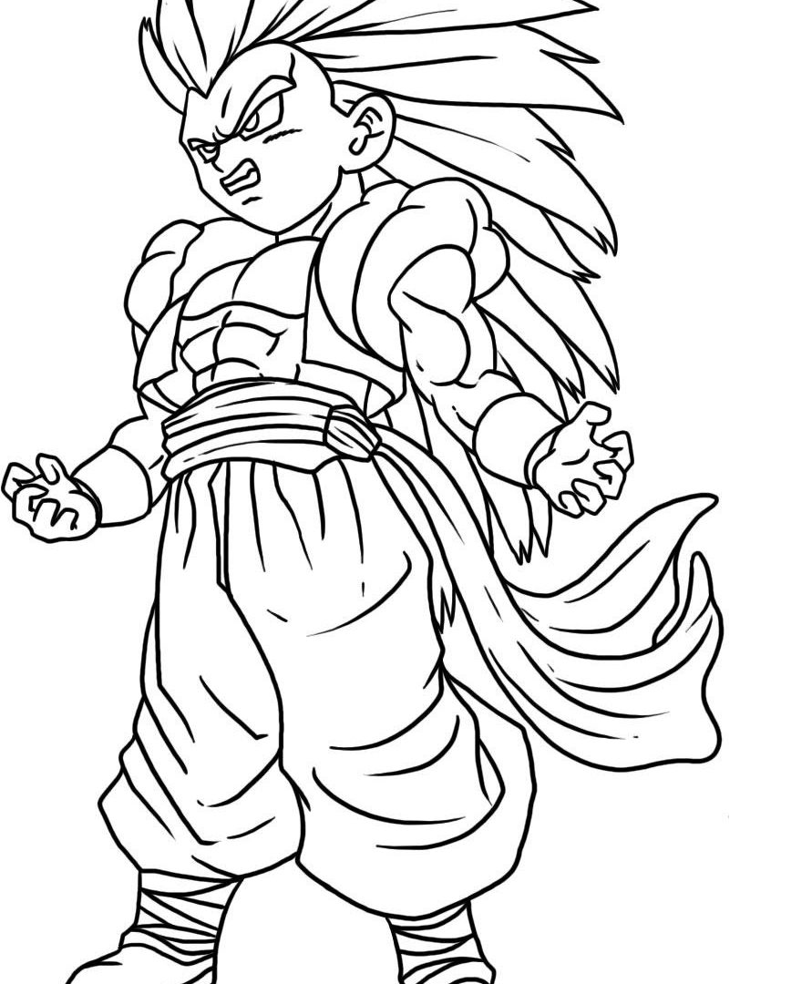 891x1080 Goten Super Saiyan Coloring Free Pages Printable Cartoons Gotenks