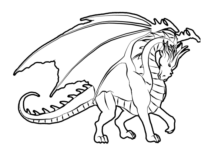 709x513 Free Dragon Coloring Pages