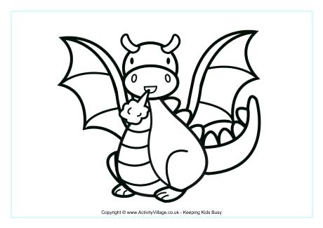 460x325 Cartoon Dragon Coloring Pages And Dragon Colouring Page
