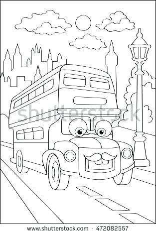 313x470 City Coloring Page Cute Hipster Car City Coloring Page Stock