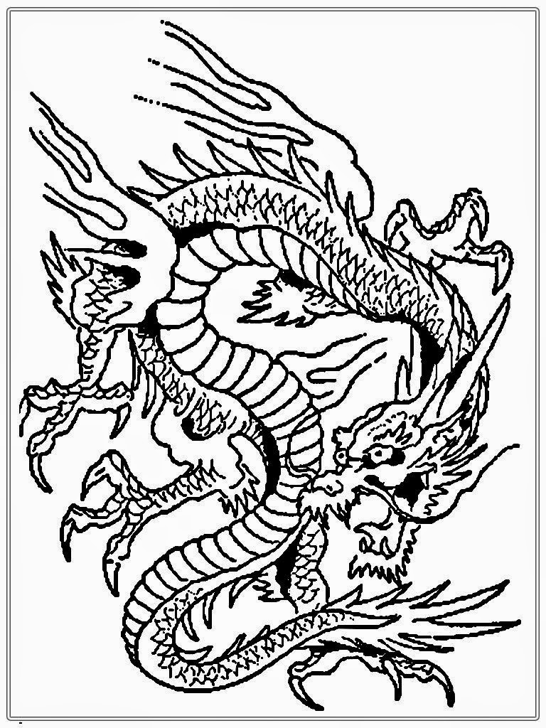 768x1024 Dragon Coloring Pages For In Adults Difficult Dragons
