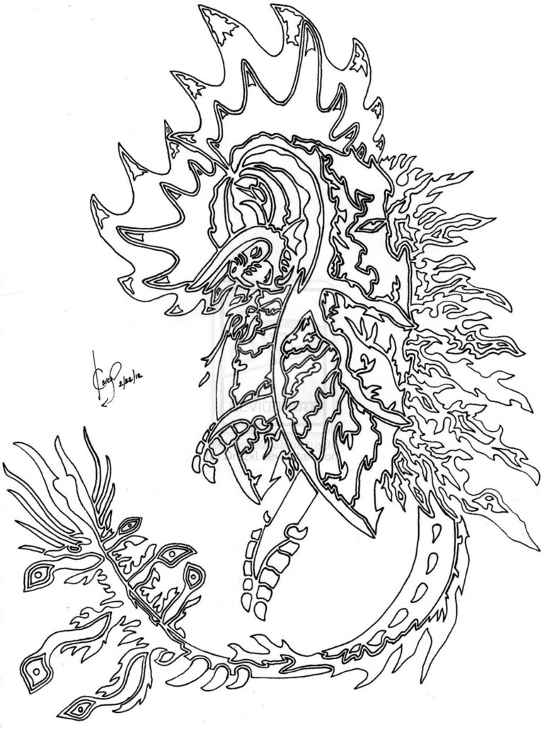 773x1034 Dragon Coloring Pages For Adults